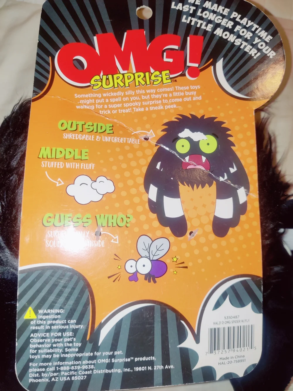 OMG! Surprise Spooks 2-in-1 Halloween Spider Dog Toy - New See Pics!!